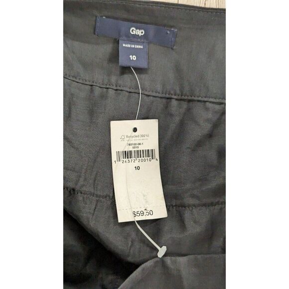 Gap Womens 10 Black Mini Skirt Solid Elastic Waist Zip Closure Ruffles Straight - Picture 7 of 9